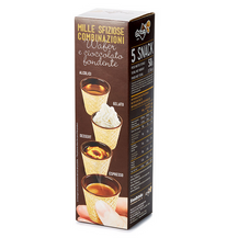 Espresso waffle cups with dark chocolate