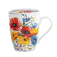 Kubek z zaparzaczem i pokrywką Bukiet Kwiatów