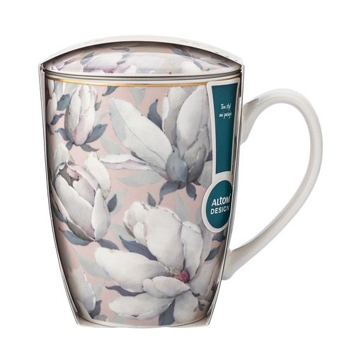 Kubek z zaparzaczem i pokrywką 350ml Magnolia Różowa