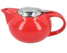 Czajnik ceramiczny z zaparzaczem czerwony