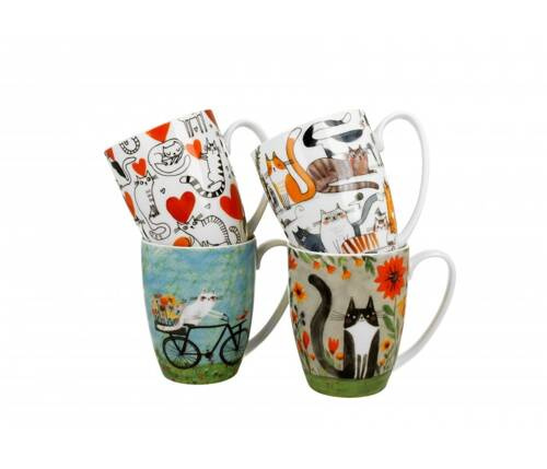 Zestaw 4 kubków Koci Świat