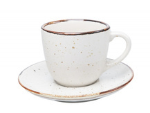 Kera Filiżanka 200ml + Spodek Bel Rustic Kremowa