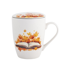 Kubek z zaparzaczem i pokrywką 350 ml Jesienna Lektura