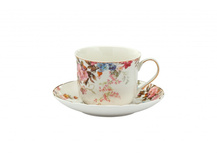 Filiżanka jumbo Angielska Kolekcja Biała w kwiaty - 400ml