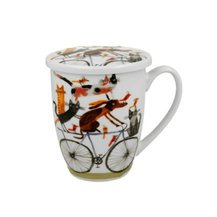 Kubek z zaparzaczem 400ml Psi świat Pies na rowerze