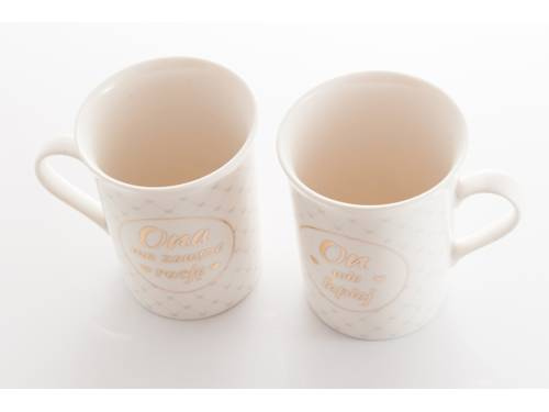 Zestaw 2 kubków ślubnych złote ona i on