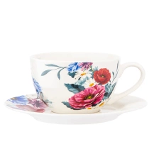 Filiżanka ze spodkiem 250ml Kwiaty Polskie