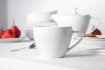 Filiżanka ze spodkiem do cappuccino porcelana MariaPaula Moderna Biała 350 ml