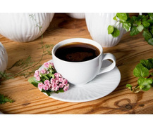 Porcelanowa filiżanka ze spodkiem w listki Maria Paula 250ml