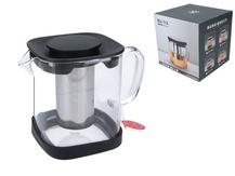 Czajniczek szklany ze stalowym sitkiem