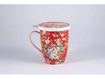 BONE CHINA KUBEK SITKO ZAPARZACZ CZERWONY