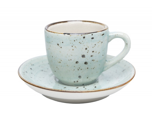 Kera Filiżanka 100ml + Spodek Bel Rustic Seledyn