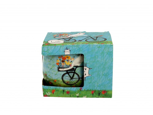 Kubek baryłka z zaparzaczem 430ml Koci Świat Rower