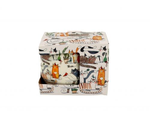 Kubek baryłka  430ml Koci świat Leniwe koty