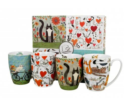 Zestaw 4 kubków Koci Świat