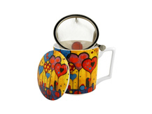 Kubek Modern Art z zaparzaczem 450ml Hearts