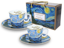 Carmani Zestaw filiżanek do espresso Vincent van Gogh - The Starry Night