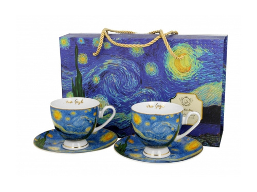 Golden Komplet filiżanek do espresso Vincent van Gogh - Starry Night