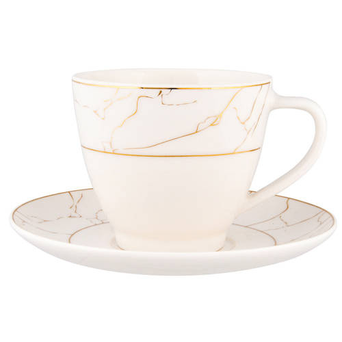 MARIAPAULA ECRU NOVA MARBLE FILIŻANKA 250ML ZE SPODKIEM 15CM