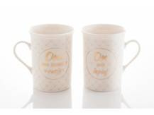 Zestaw 2 kubków ślubnych złote ona i on