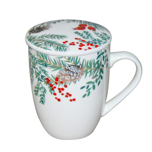 Biały Kubek Wonderland 300ml z zaparzaczem 