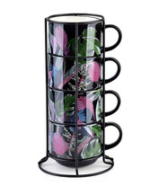 Komplet czterech filiżanek na stojaku - Tilla